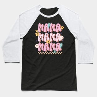 Mama groovy retro distressed design Baseball T-Shirt